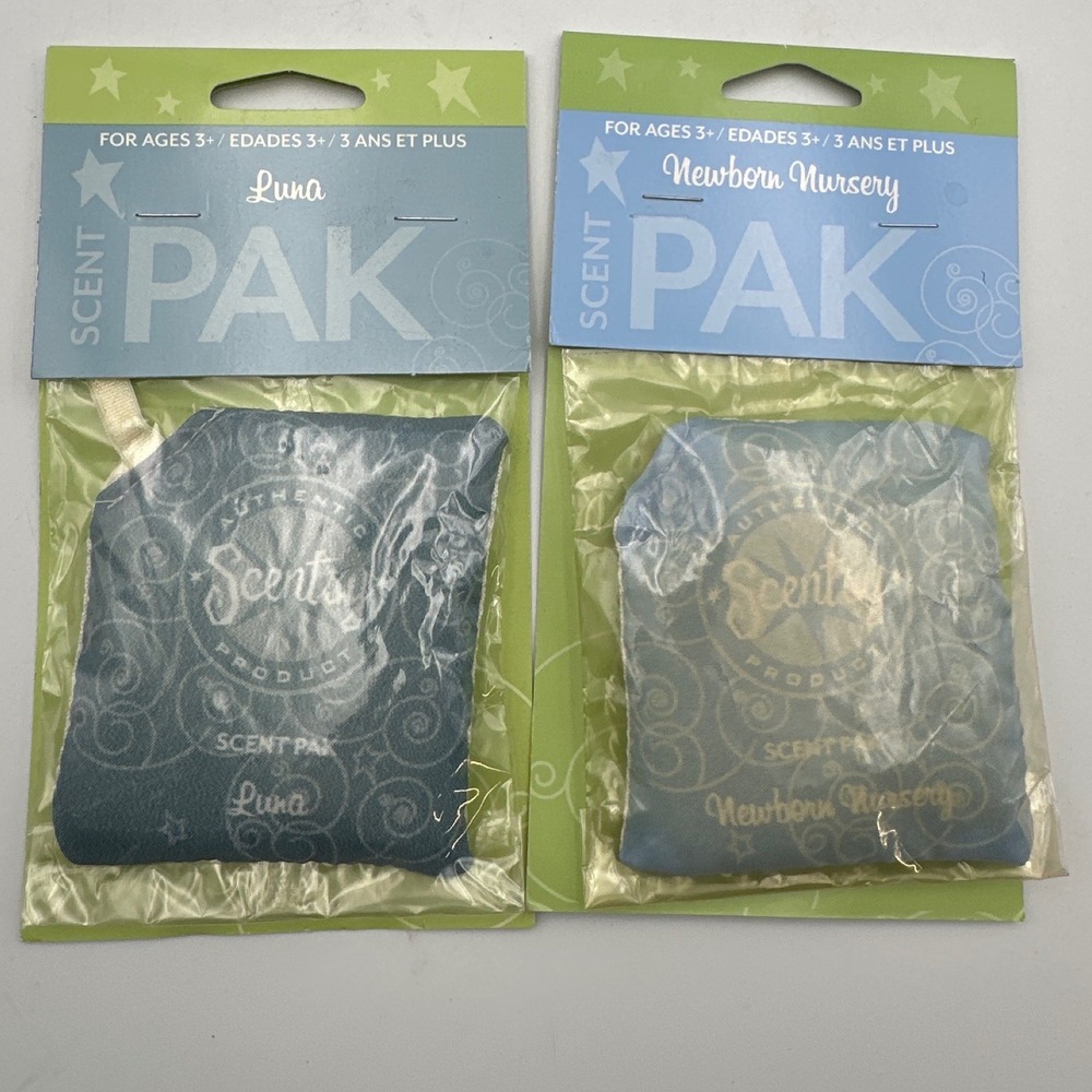 New Scentsy Scent Pak Set of 2 Luna & Newborn Nursery Sealed Perfumed Sachet NIP